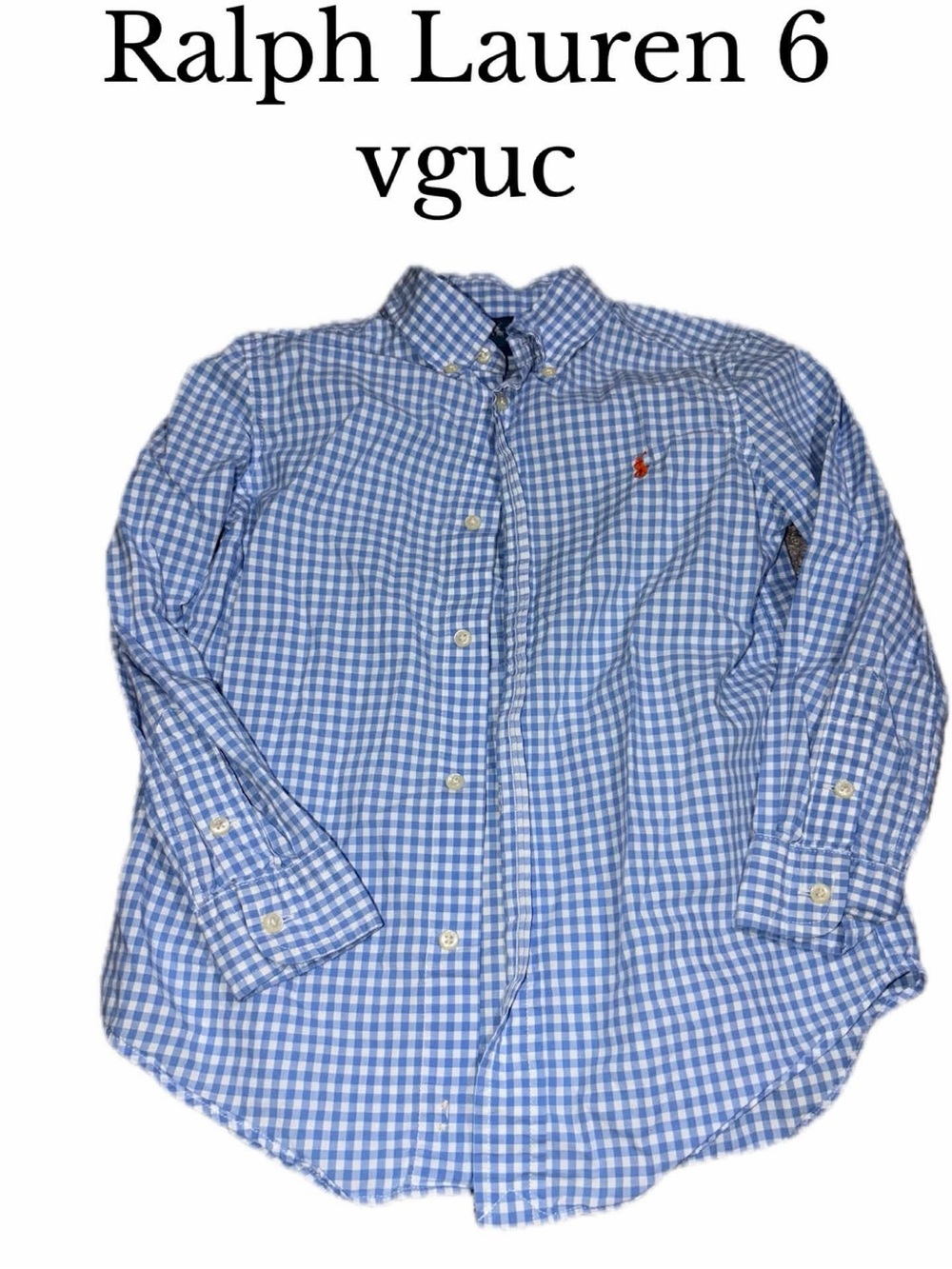 Ralph Lauren size 6 blue white button down shirt